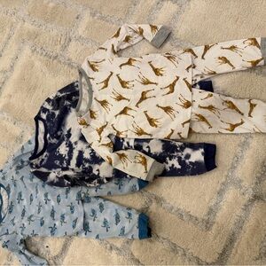 Sleep on it - Set of Three Baby Pajamas with Animal Prints